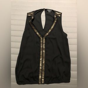 Bebe black and gold top